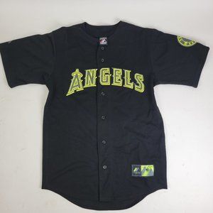 Mike Trout Limited Edition Jersey Majestic Sz Small Angels #27 Sewn Green Black
